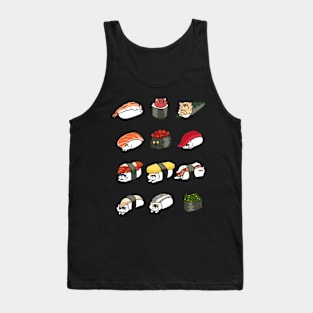 Types of Sushi Persian Cat Tank Top